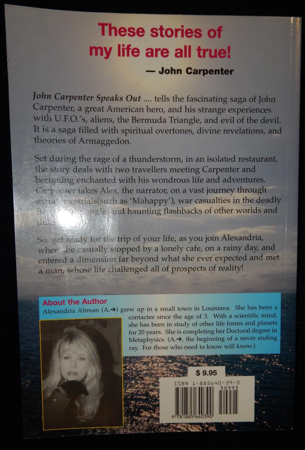 It's Time: Book 1: JOHN CARPENTER SPEAKS OUT by ALEXANDRIA ALTMAN: Very  Good Soft cover (1998) 1st Edition